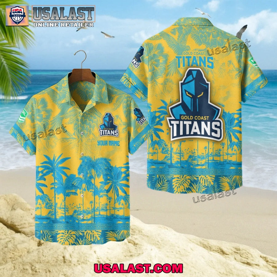 NRL Gold Coast Titans Tropical Summer Hawaiian Shirt