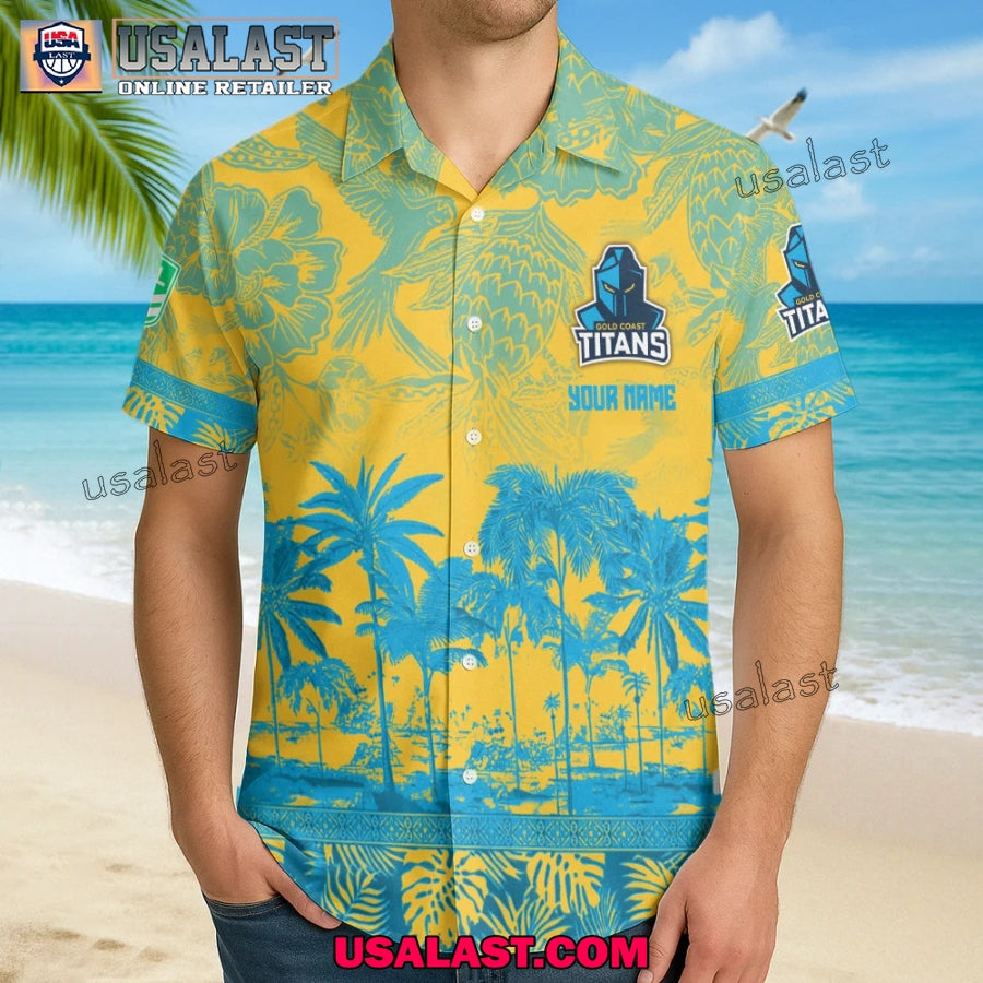 NRL Gold Coast Titans Tropical Summer Hawaiian Shirt