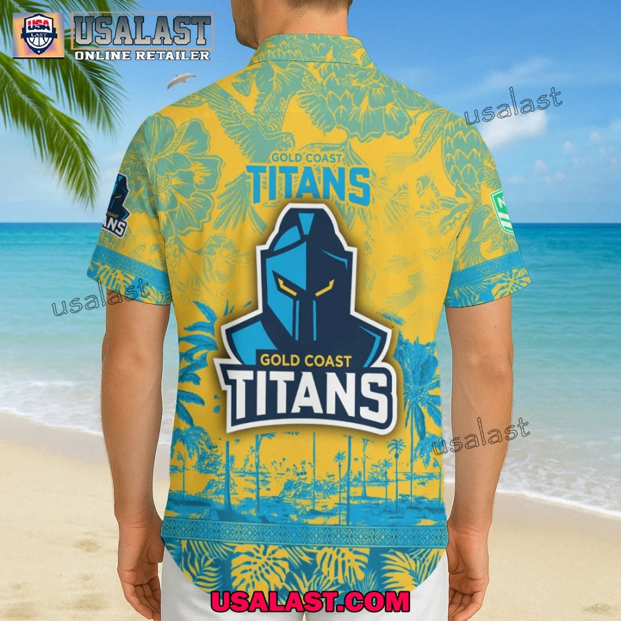 NRL Gold Coast Titans Tropical Summer Hawaiian Shirt