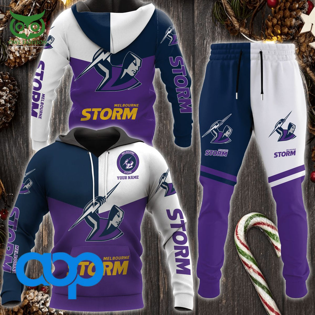 NRL Melbourne Storm Football Team Personalized 3D Hoodie Sweatpants