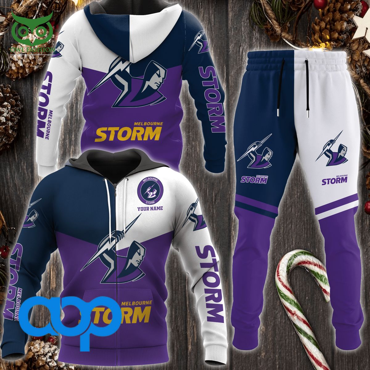 NRL Melbourne Storm Football Team Personalized 3D Hoodie Sweatpants