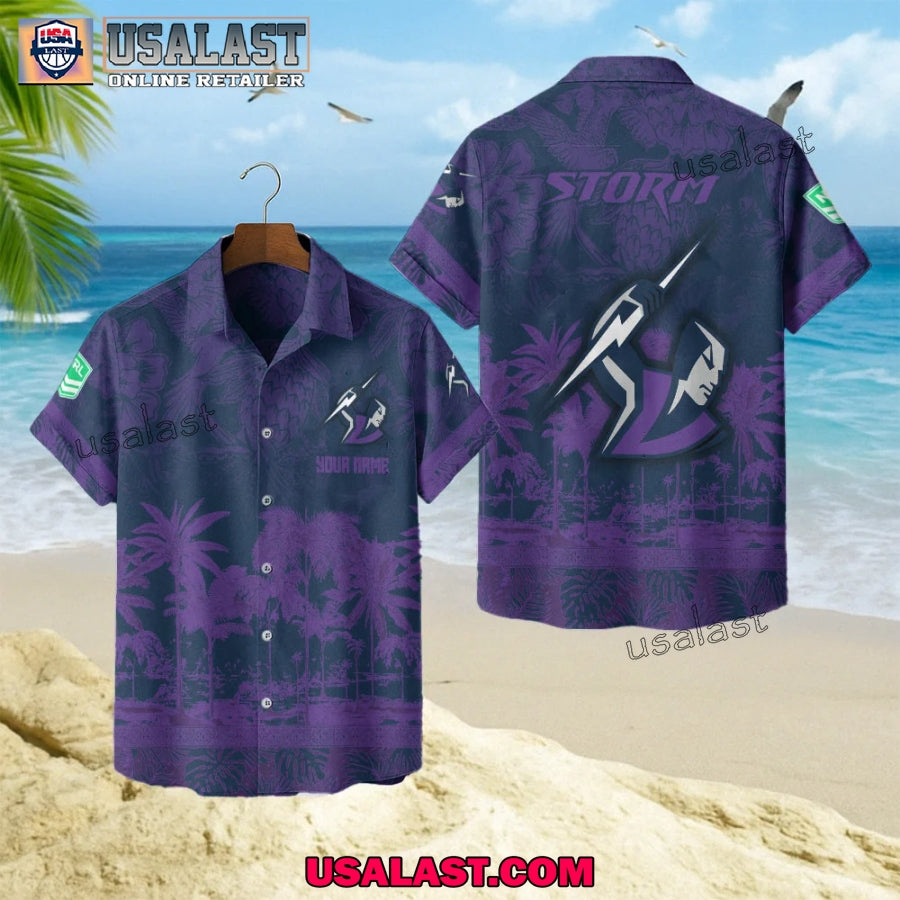 NRL Melbourne Storm Tropical Summer Hawaiian Shirt