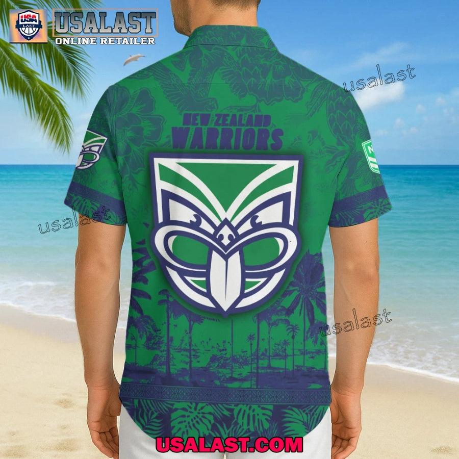 NRL New Zealand Warriors Tropical Summer Hawaiian Shirt