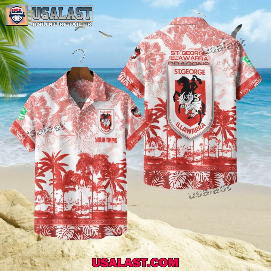 NRL St. George Illawarra Dragons Tropical Summer Hawaiian Shirt