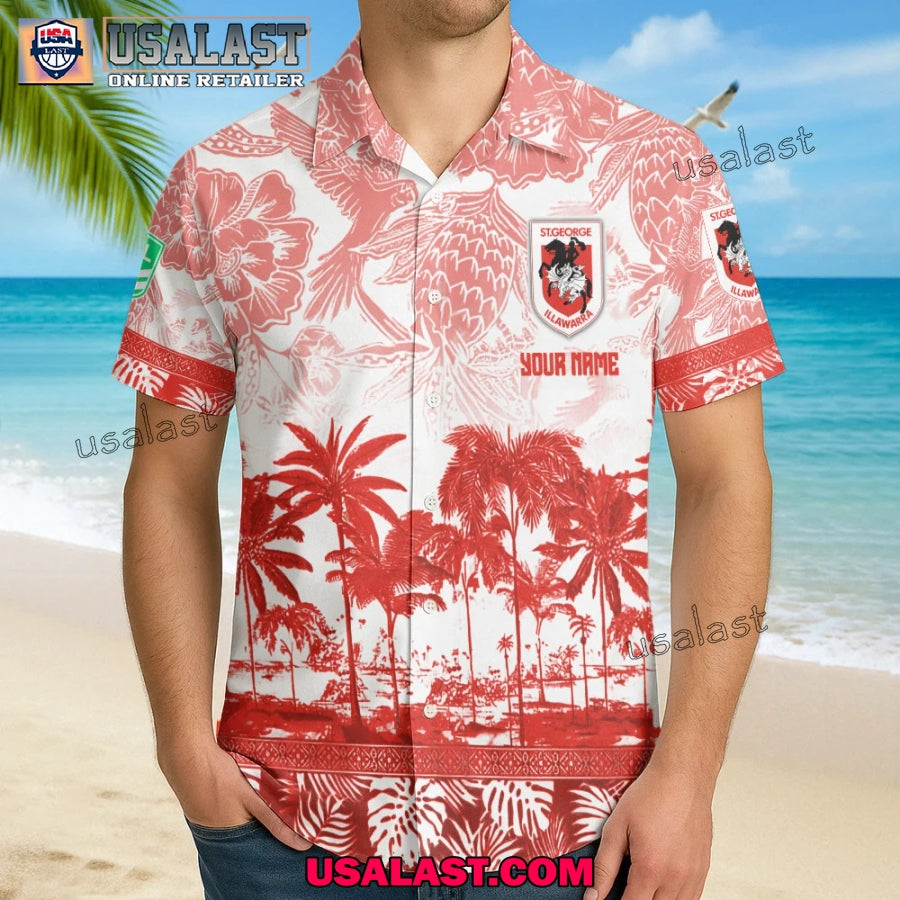 NRL St. George Illawarra Dragons Tropical Summer Hawaiian Shirt