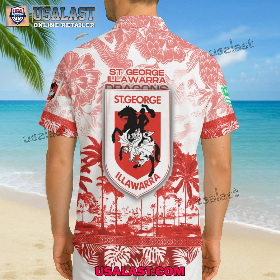 NRL St. George Illawarra Dragons Tropical Summer Hawaiian Shirt