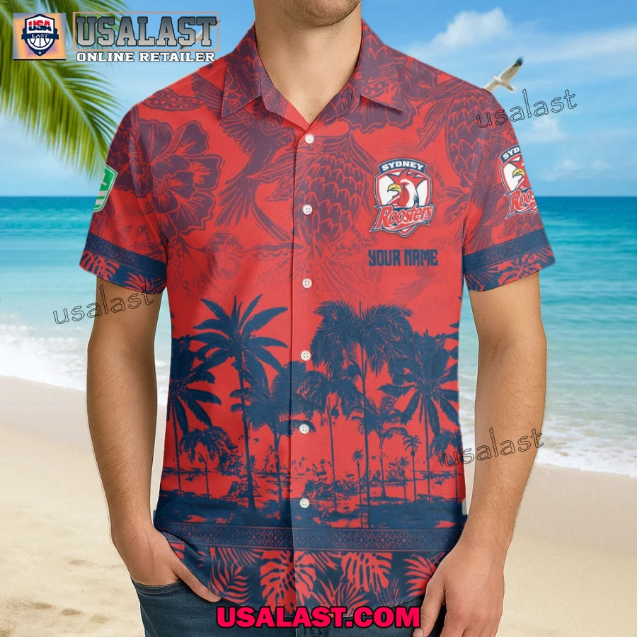 NRL Sydney Roosters Tropical Summer Hawaiian Shirt