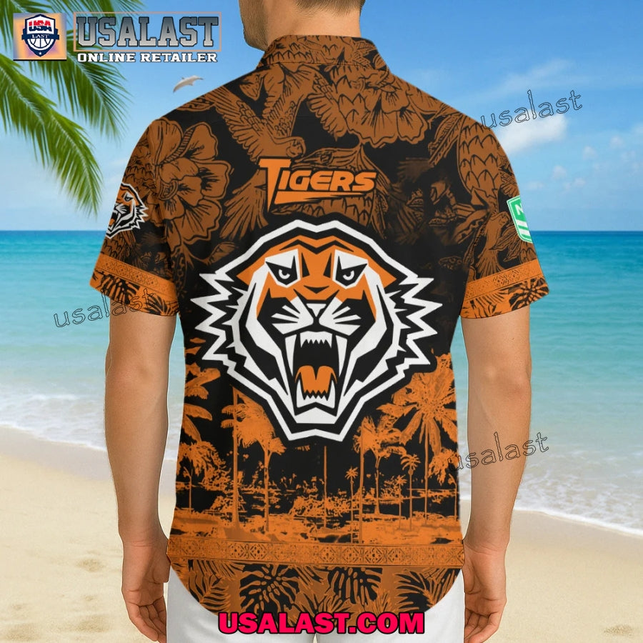 NRL Wests Tigers Tropical Summer Hawaiian Shirt