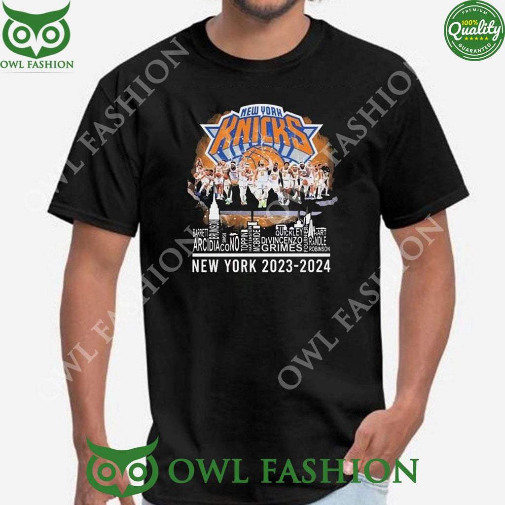 Ny Knicks Team Player Name Skyline 2023 2024 2D Shirt Hoodie