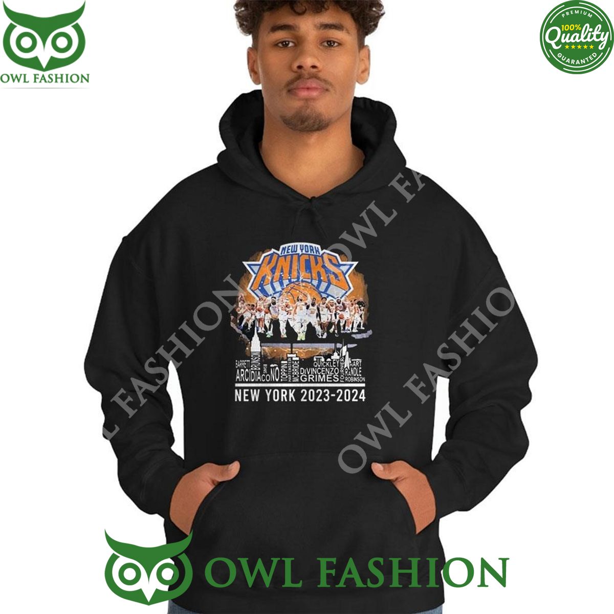 Ny Knicks Team Player Name Skyline 2023 2024 2D Shirt Hoodie