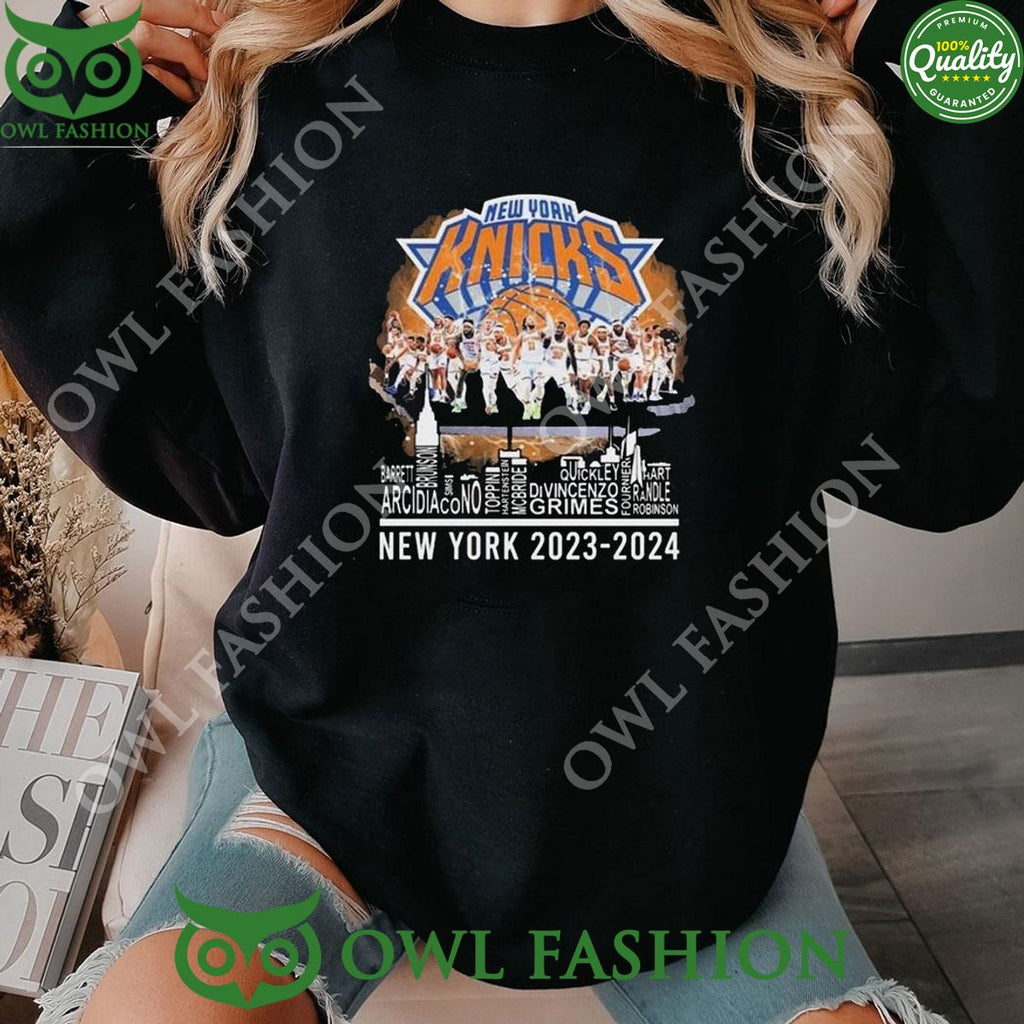 Ny Knicks Team Player Name Skyline 2023 2024 2D Shirt Hoodie