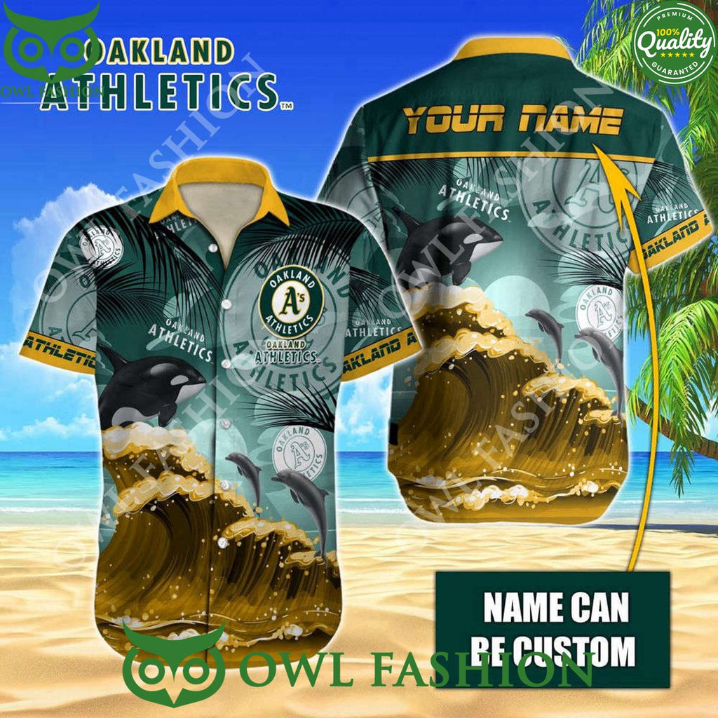 Oakland Athletics Whale Sea Waves Summer Beach MLB Hawaii Shirt