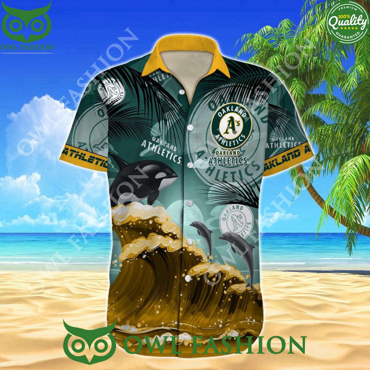 Oakland Athletics Whale Sea Waves Summer Beach MLB Hawaii Shirt
