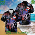 Octopus Celebrates 4Th Of July Flower Black Hawaiian Aloha Shirt