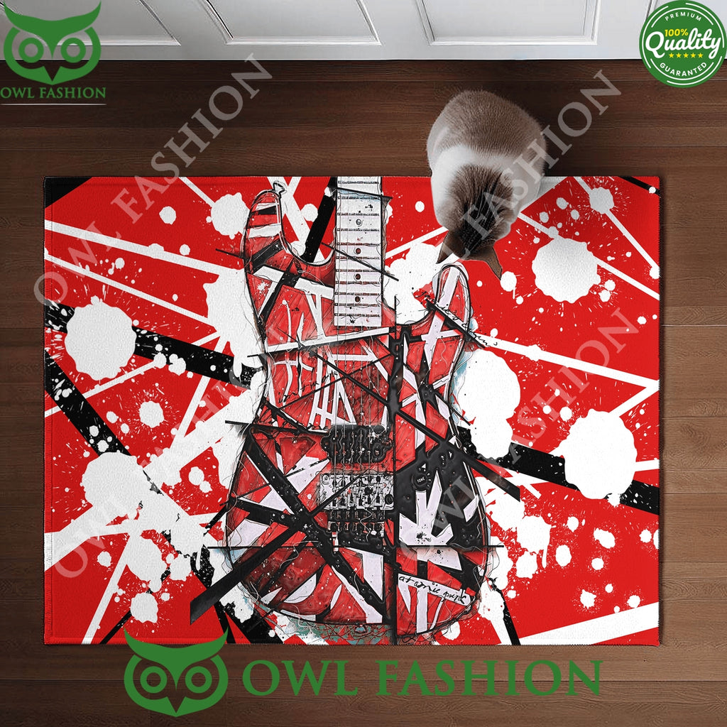 Van Halen Guitar Color Splash Red Doormat