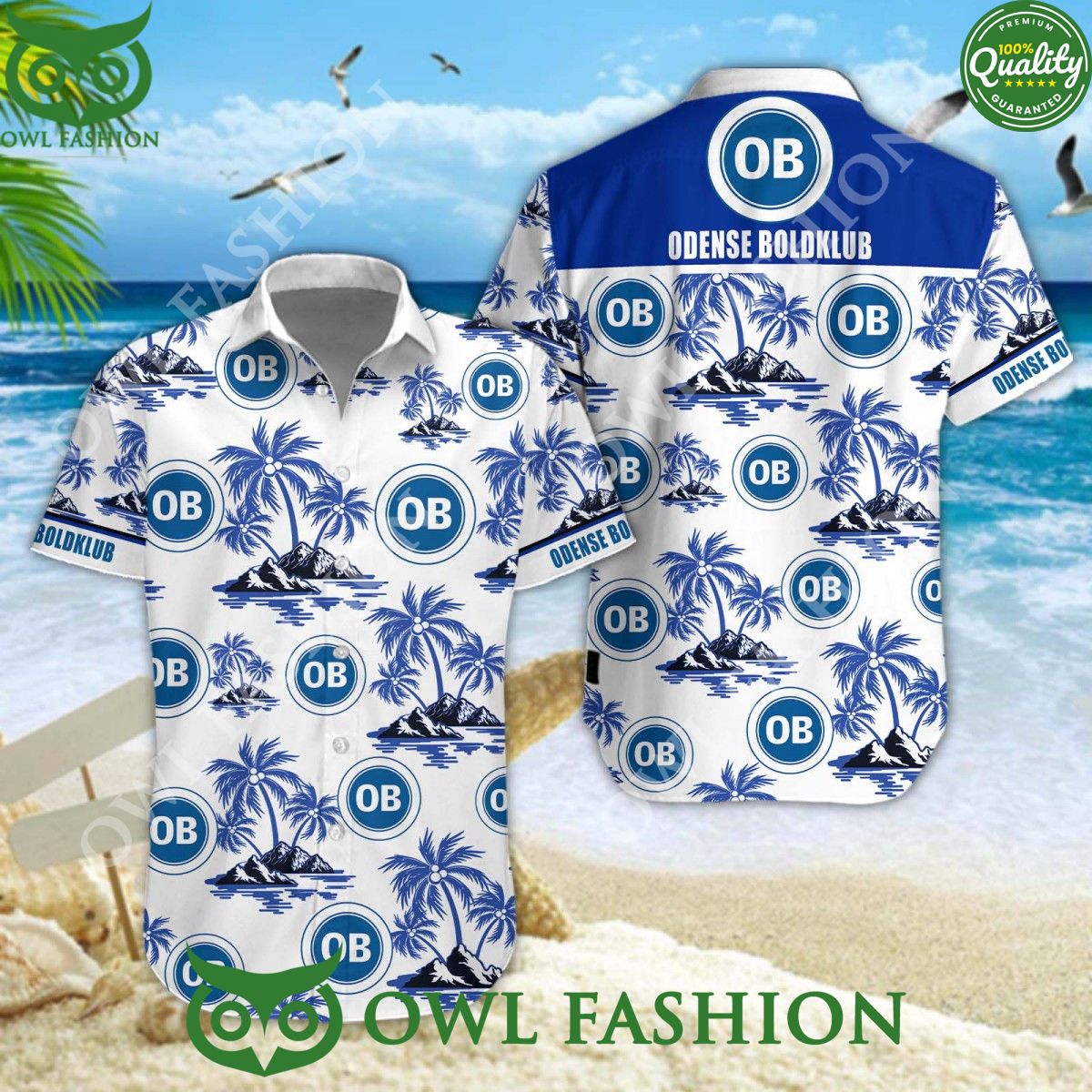 Odense Boldklub Danish Football Champion Superliga Hawaiian Shirt