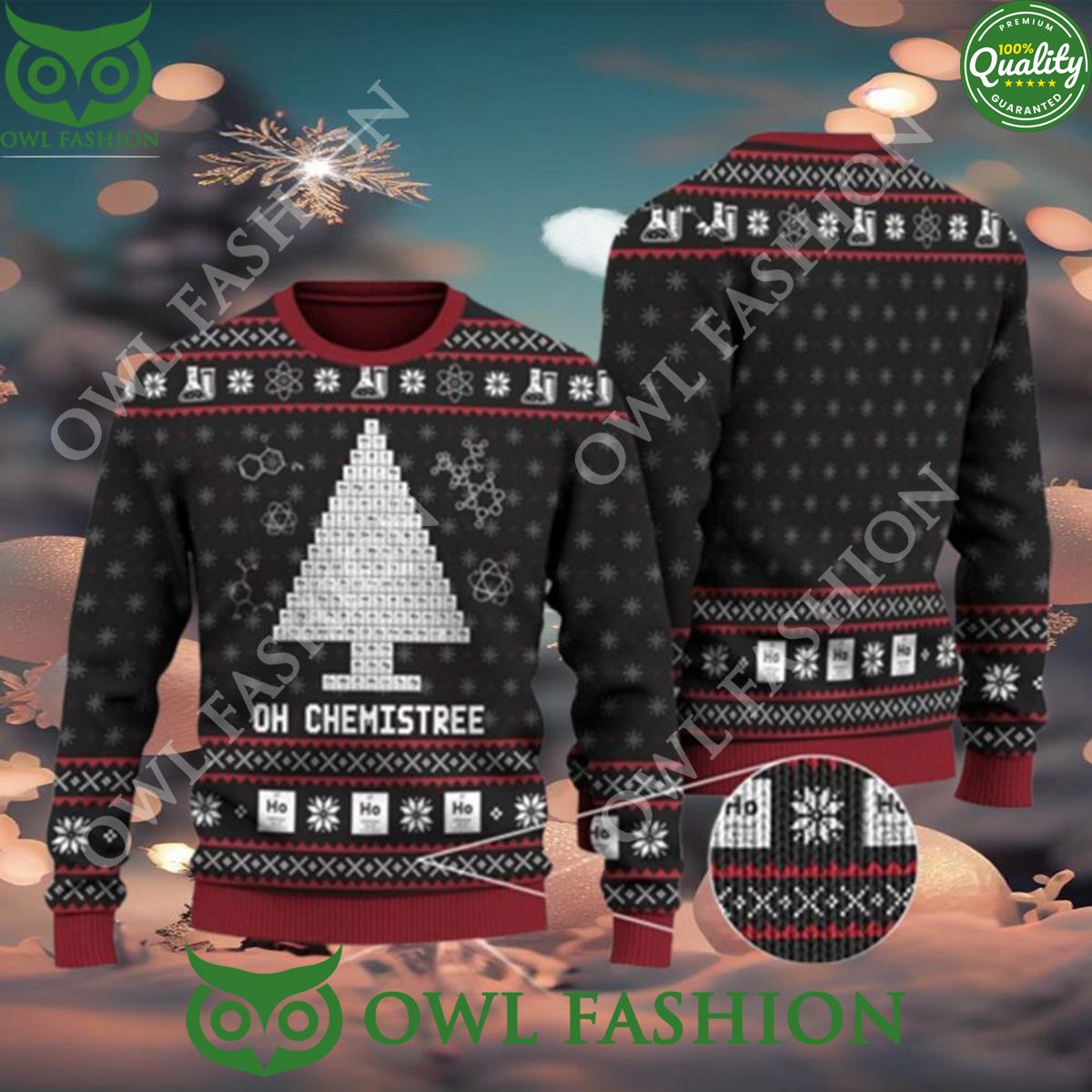 Oh Chemistree Knit Ugly Christmas Sweater Jumper