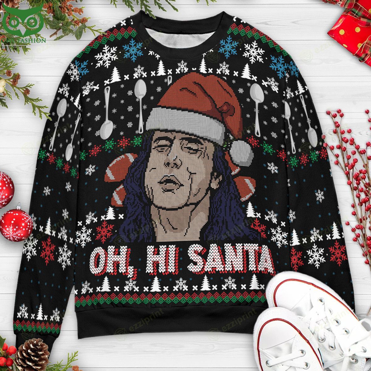 Oh Hi Santa Funny The Room Oh Hi Mark Sweater