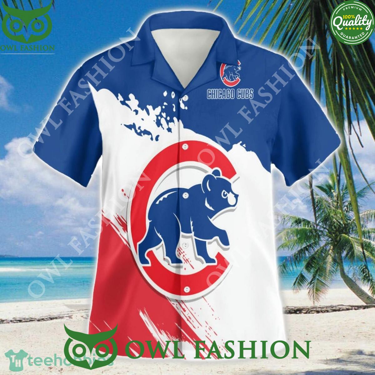 Cute Chicago Cubs Baseball 3D Hawaiian Shirt For Summer Beach