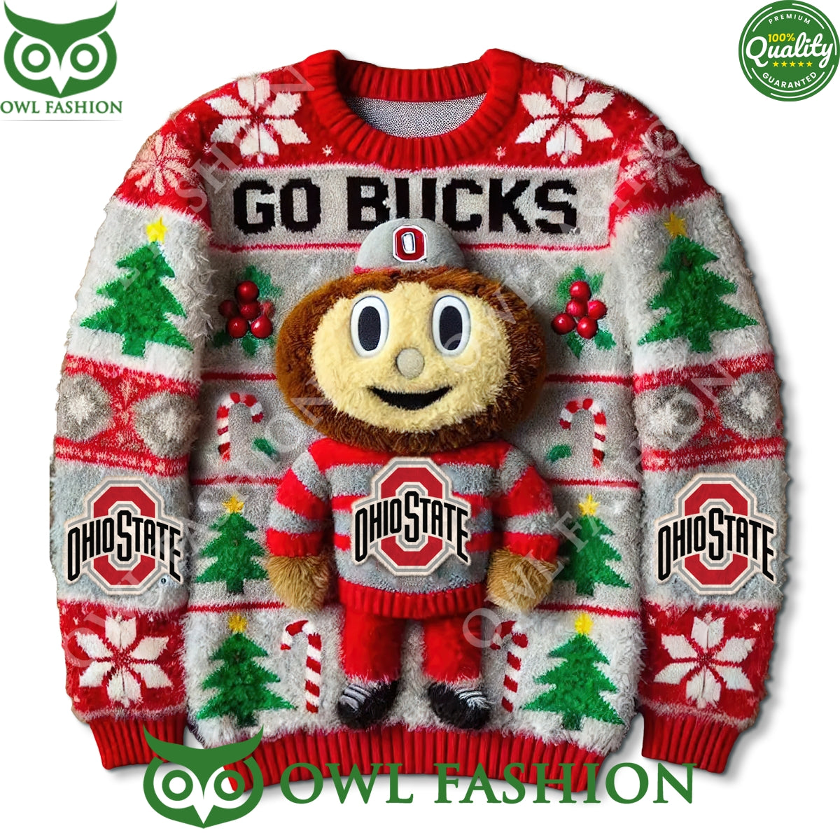 Ohio State Go Bucks Buckeyes Christmas Ornaments