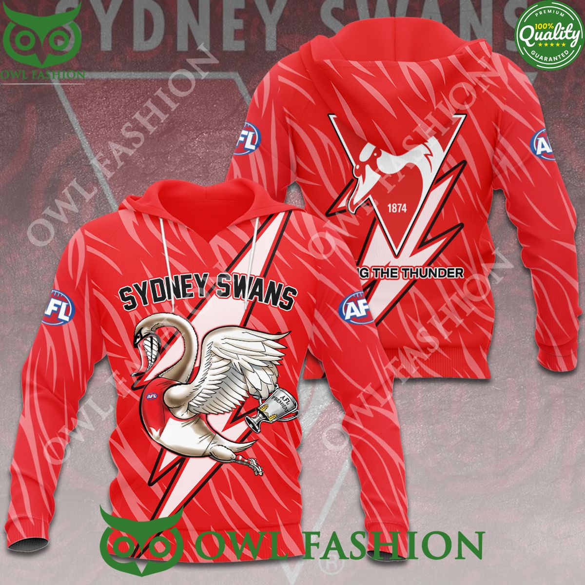 Sydney Swans 1874 Bring The Thunder Red 3D t Shirt