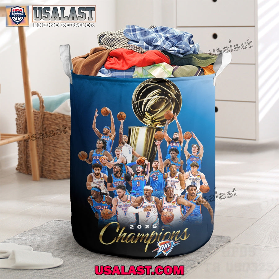 OKC Thunder 2025 National Basketball Champions Laundry Basket