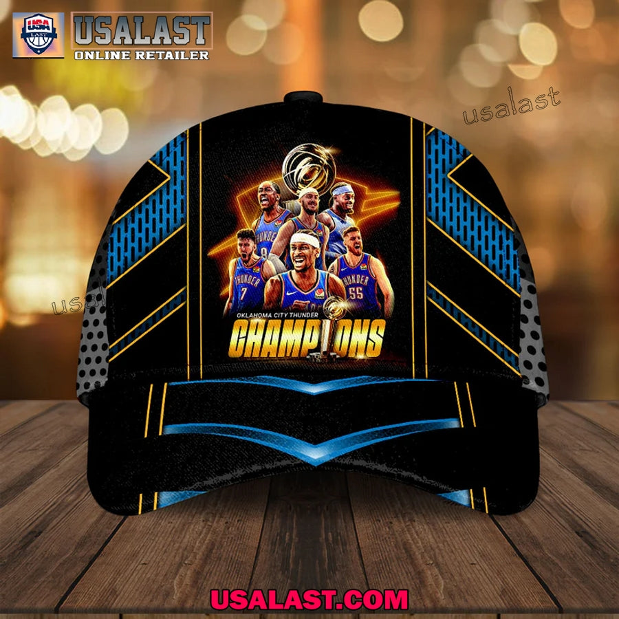 OKC Thunder 2025 NBA Champions Black Cap Hat