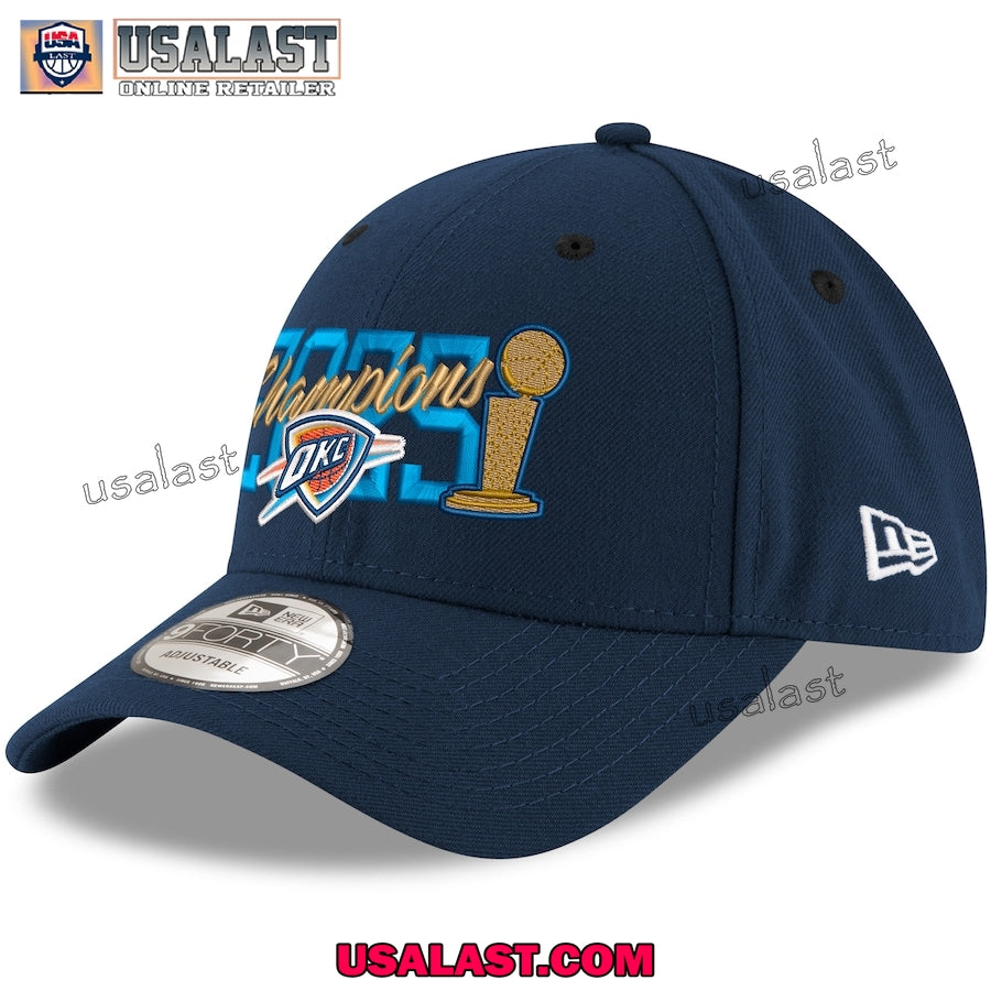 Oklahoma City Thunder New Era 2025 NBA Finals Champions Big Year Navy Cap