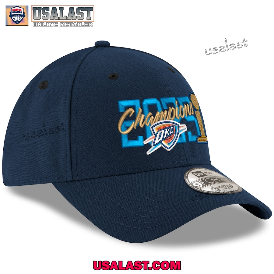 Oklahoma City Thunder New Era 2025 NBA Finals Champions Big Year Navy Cap