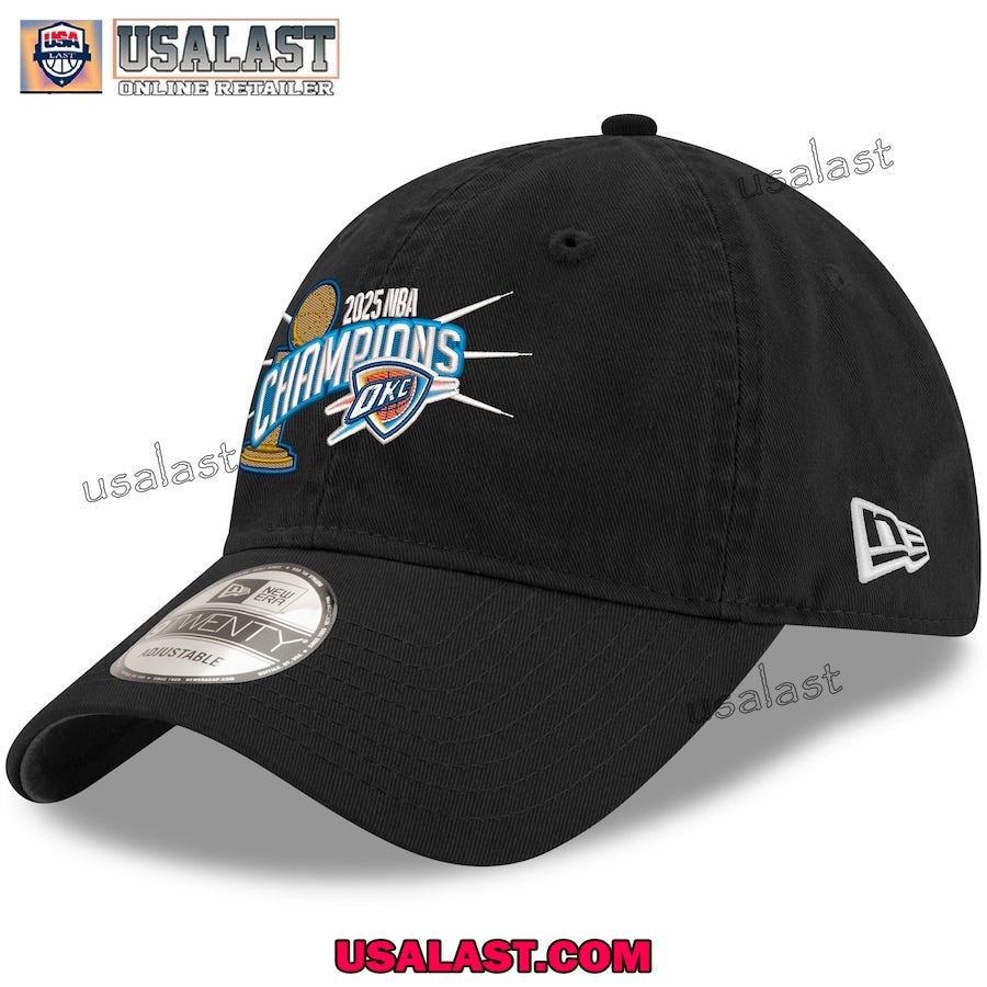 Oklahoma City Thunder New Era 2025 NBA Finals Champions Black Cap
