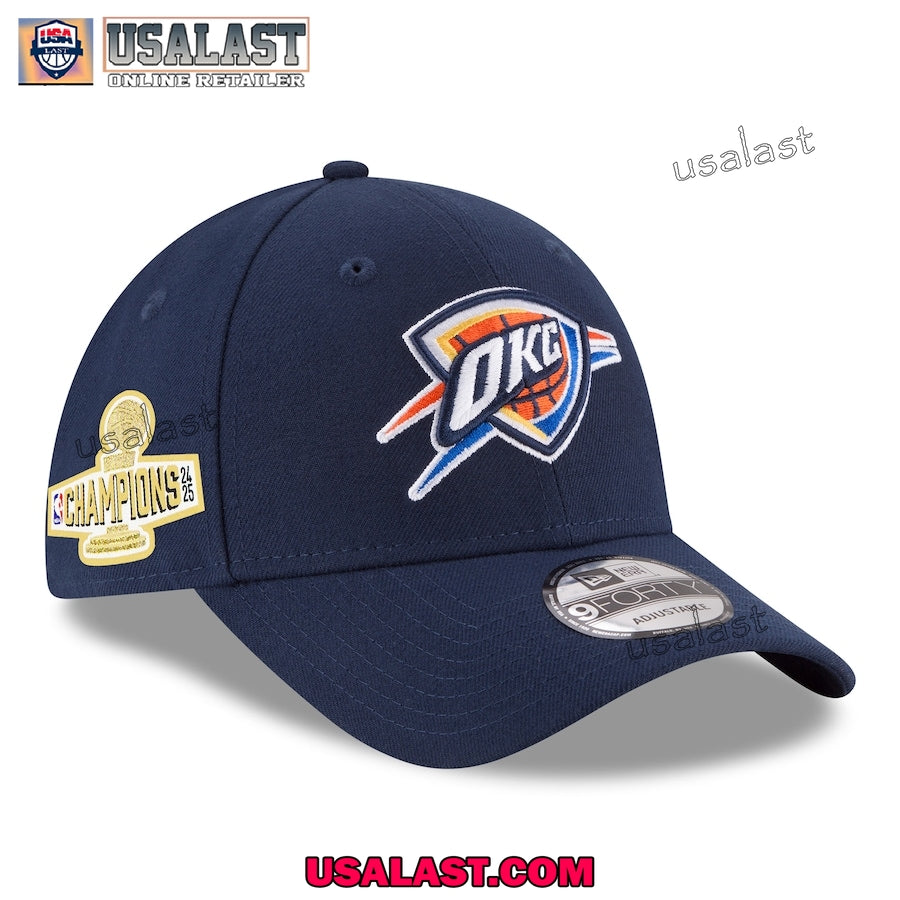 Oklahoma City Thunder New Era 2025 NBA Finals Champions Navy Cap Hat