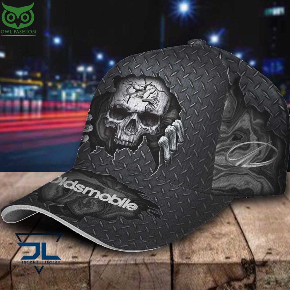 Oldsmobile Car Skull Metal New Classic Cap