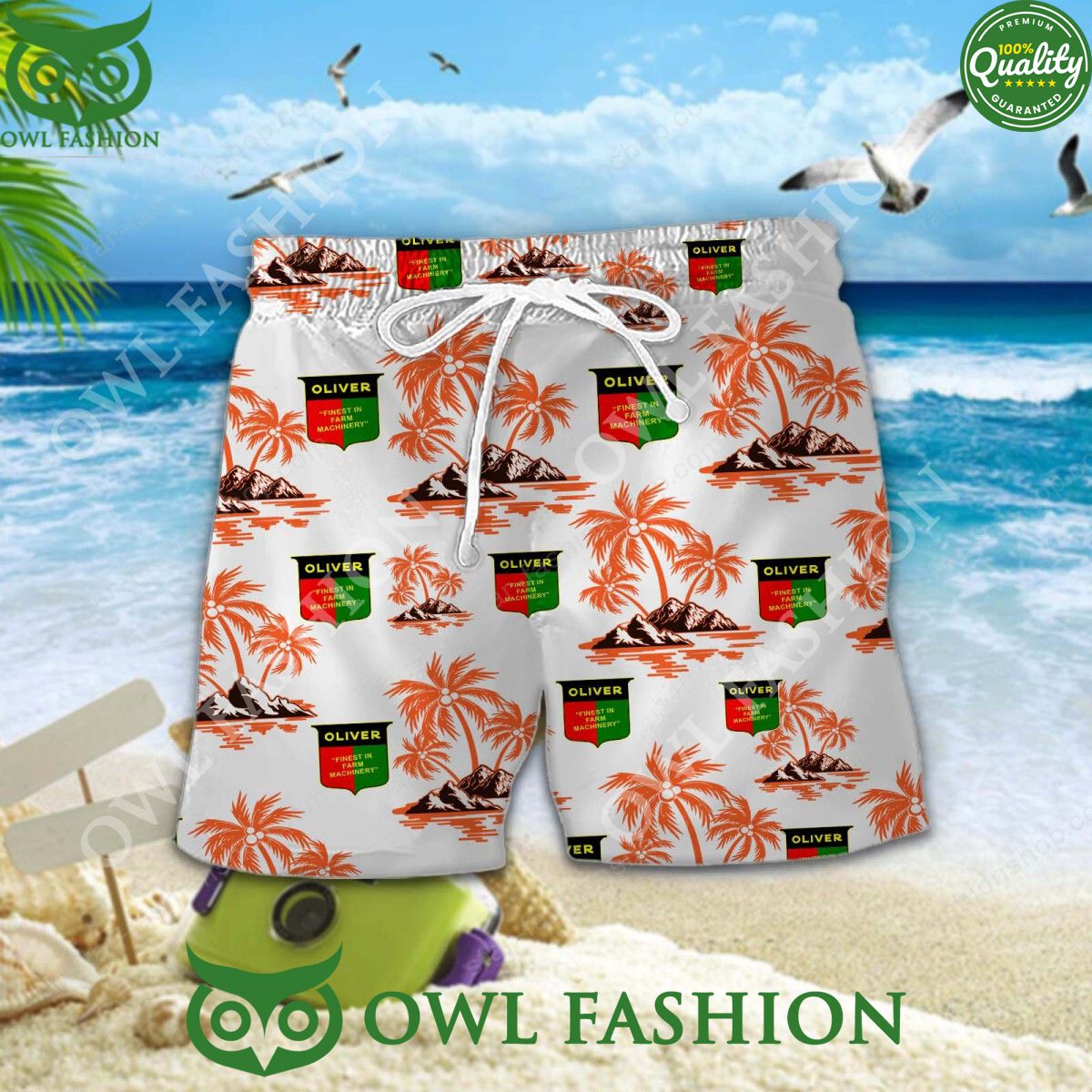 Oliver Tractor American farm equipment manufacturer hawaiian shirt and short