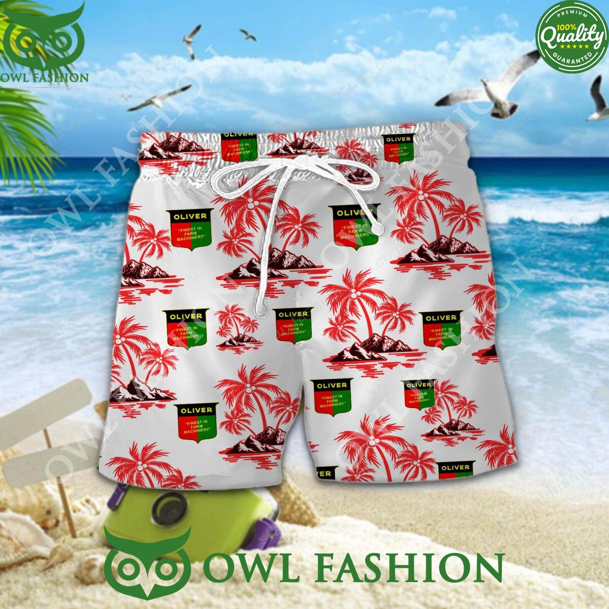 Oliver Tractor American farm equipment manufacturer hawaiian shirt and short