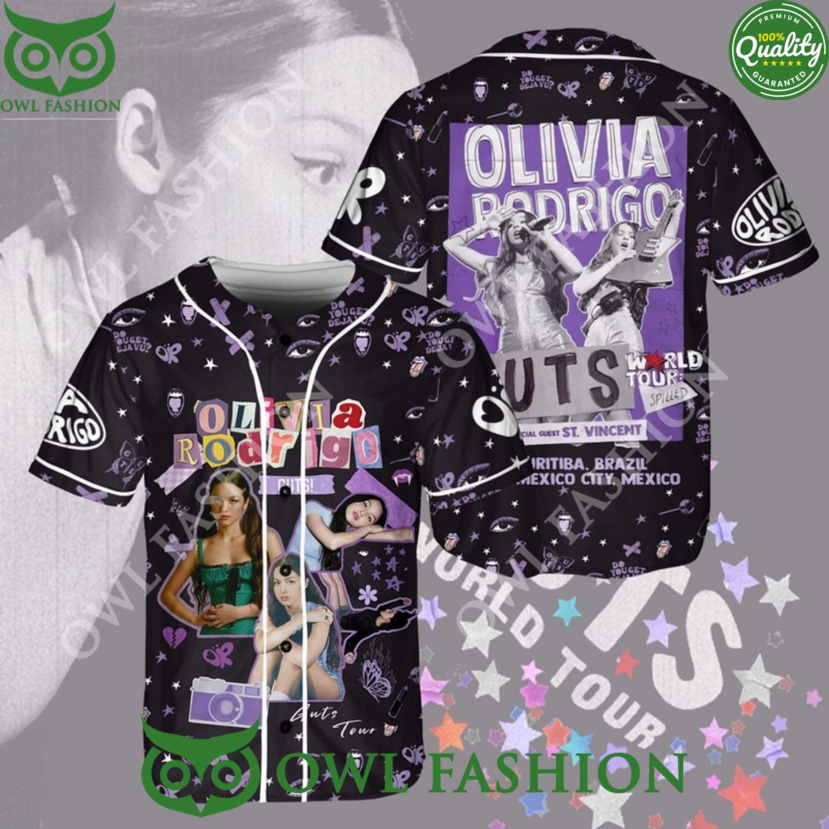 Olivia Rodrigo Perfect Guts World tour Baseball Jersey