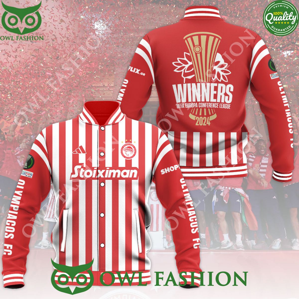 Olympiakos F.C. 2024 UEFA Baseball Varsity Jacket