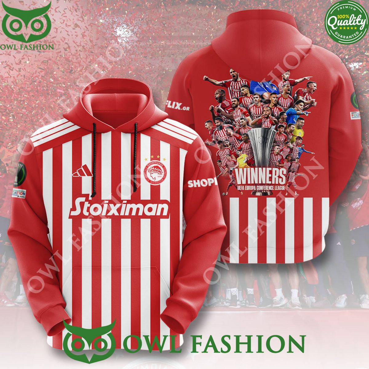 Olympiakos F.C. Football Champion UEFA Limited 3D Tshirt