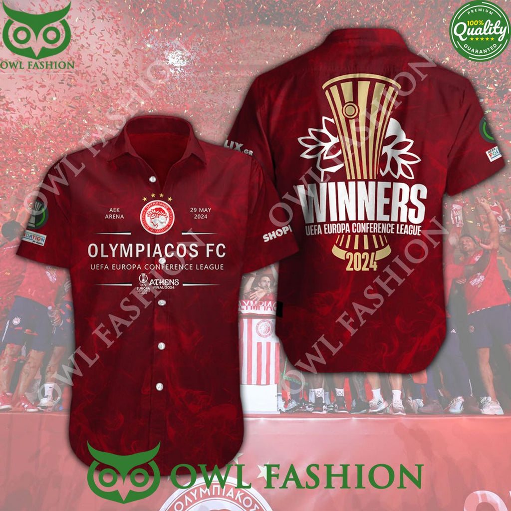 Olympiakos F.C. Red Limited UEFA Champion 3D Tshirt
