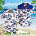 Olympique Lyonnais Ligue 1 Beach Vibe Hawaiian Shirt Shorts