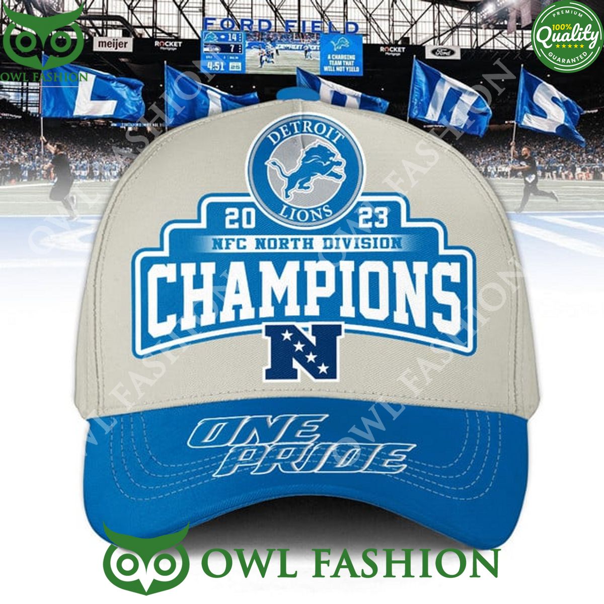 One Pride Detroit Lions NFC North Division Champions classic Cap