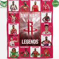 Houston Rockets Legends 2024 Team Customized Limited Quilt Fleece Blanket