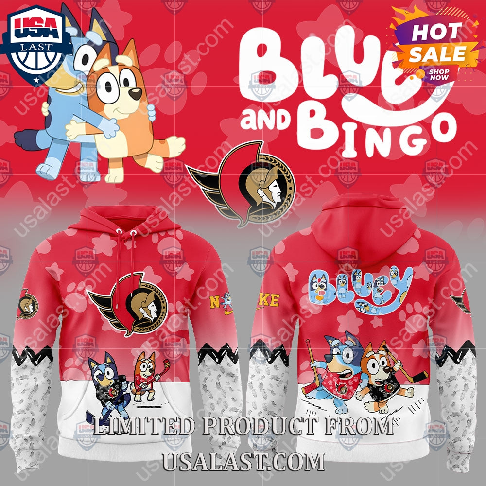 Ottawa Senators NHL Bluey and Bingo Hoodie