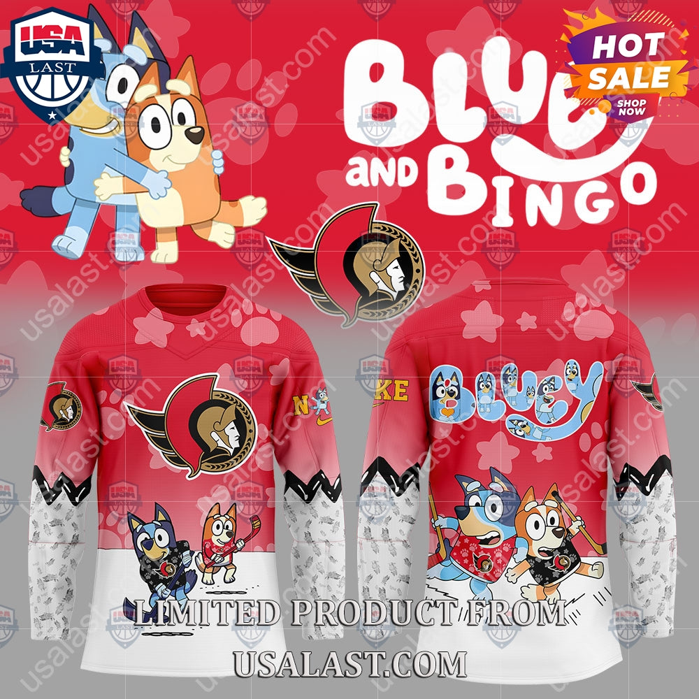 Ottawa Senators NHL Bluey and Bingo Hoodie