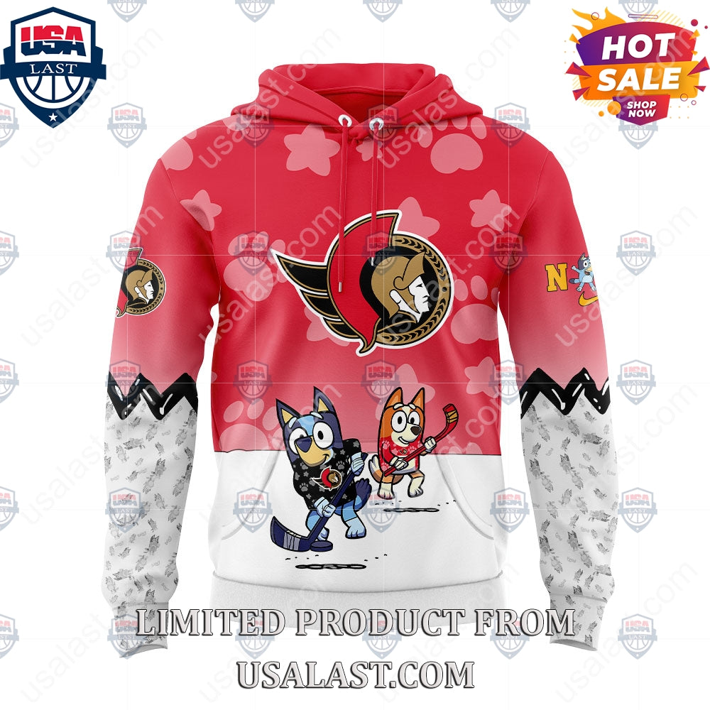 Ottawa Senators NHL Bluey and Bingo Hoodie