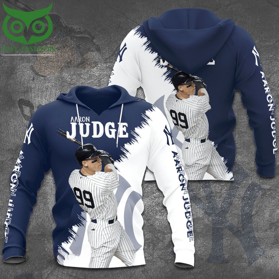 New York Yankees MLB Aaron Judge White Blue 3D Shirt