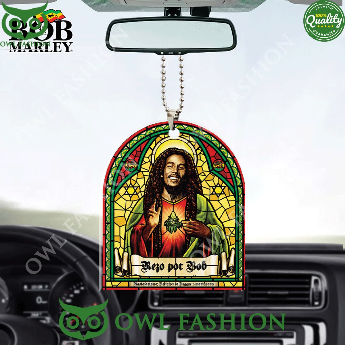 Bob Marley Jamaican reggae Shape 2 sided Acrylic Car Ornament