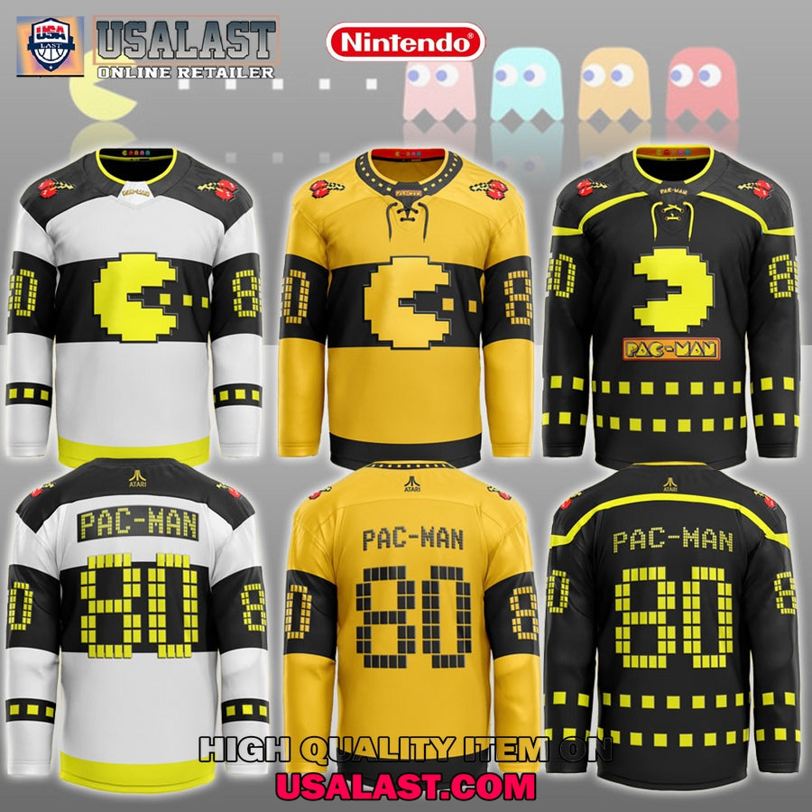 Pac-Man 8bit Custom Hockey Jersey