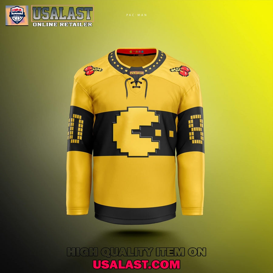 Pac-Man 8bit Custom Hockey Jersey