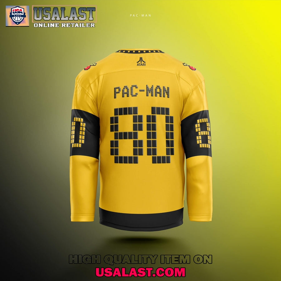 Pac-Man 8bit Custom Hockey Jersey