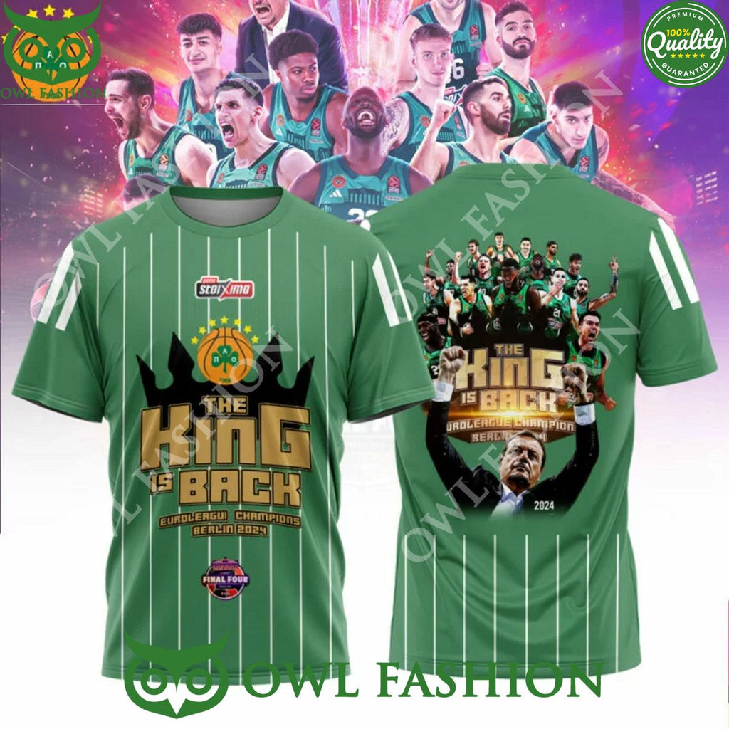 Panathinaikos BC The King is back Greek Basket League t shirt